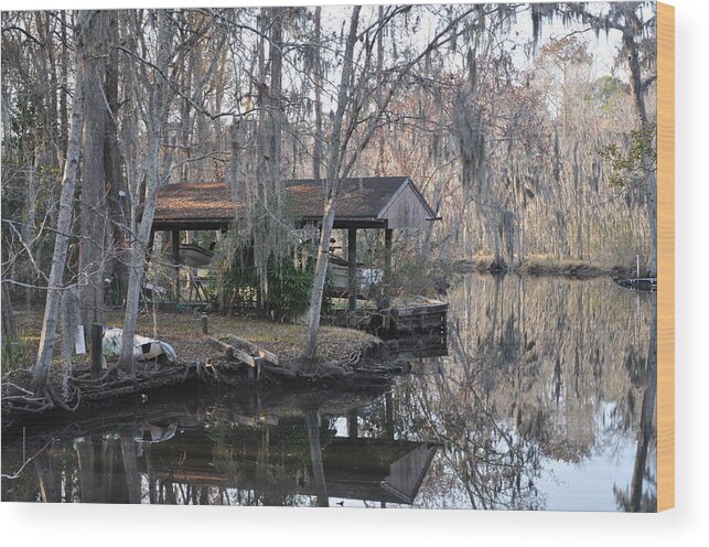 Boats Wood Print featuring the photograph The Boathouse by Tiffney Heaning