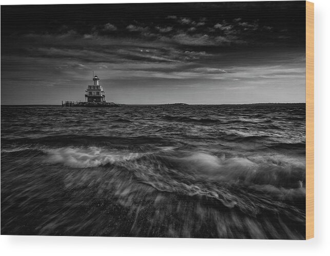 Orient Beach State Park Wood Print featuring the photograph The Bug Light, Greenport NY by Rick Berk