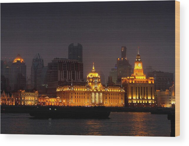 Bund Wood Print featuring the photograph The Bund - More than Shanghai's most beautiful landmark by Alexandra Till