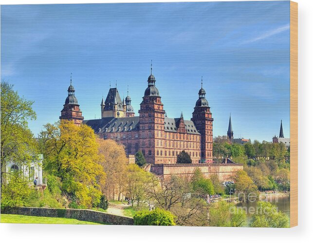 Castle Wood Print featuring the photograph The castle Johannisburg in Aschaffenburg in Germany by Gina Koch
