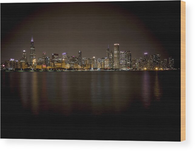 Chicago Wood Print featuring the photograph The Chicago Skyline by The Flying Photographer