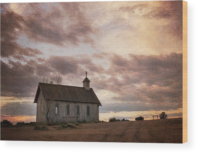 Landscape Wood Print featuring the photograph The Church by Mary Lee Dereske