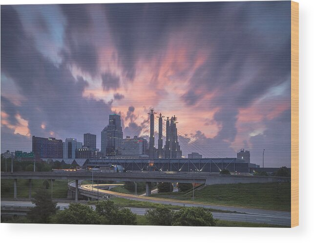 Kansas City Wood Print featuring the photograph The City Rises by Ryan Heffron