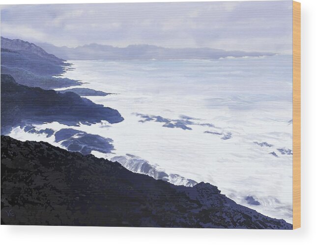 Victor Shelley Wood Print featuring the painting The Coast by Victor Shelley