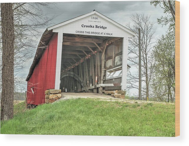 Covered Bridge Wood Print featuring the photograph The Crooks Covered Bridge by Harold Rau