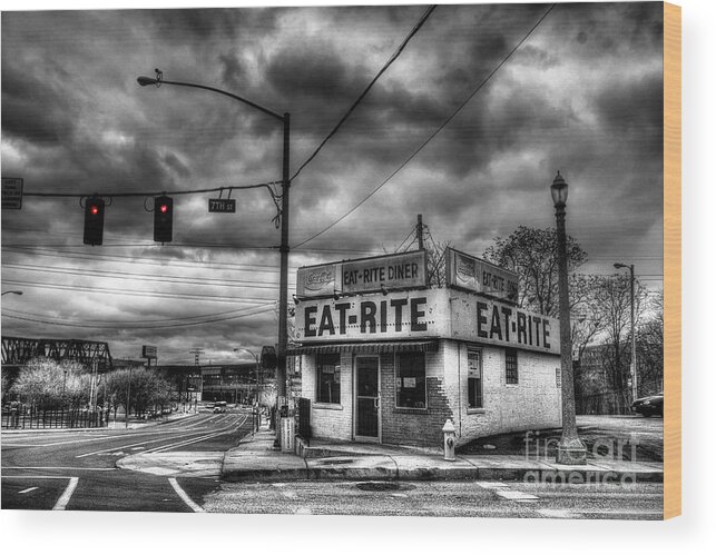 The Eat Rite Diner Wood Print featuring the digital art The Eat Rite Diner by William Fields