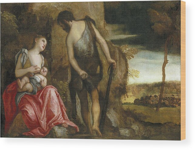 Paolo Veronese Wood Print featuring the painting The family of Cain wandering by Paolo Veronese