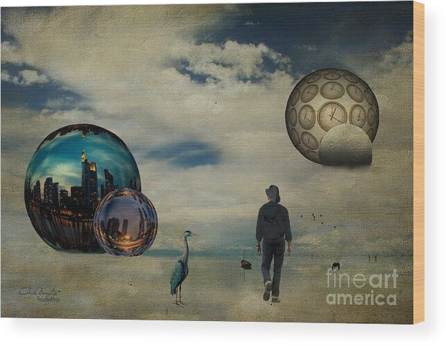 Surreal Wood Print featuring the digital art The first step ... by Chris Armytage