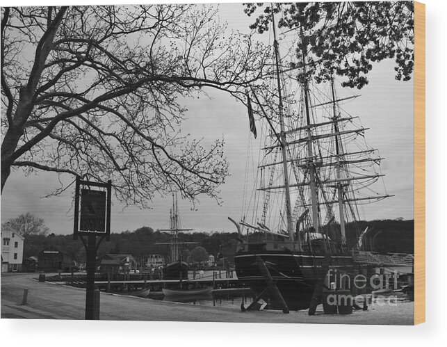 Mystic River Wood Print featuring the photograph The Fleet by Leslie M Browning