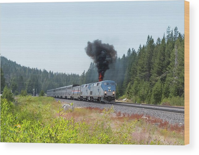 Amtrak Wood Print featuring the photograph The GE Burp by Jim Thompson