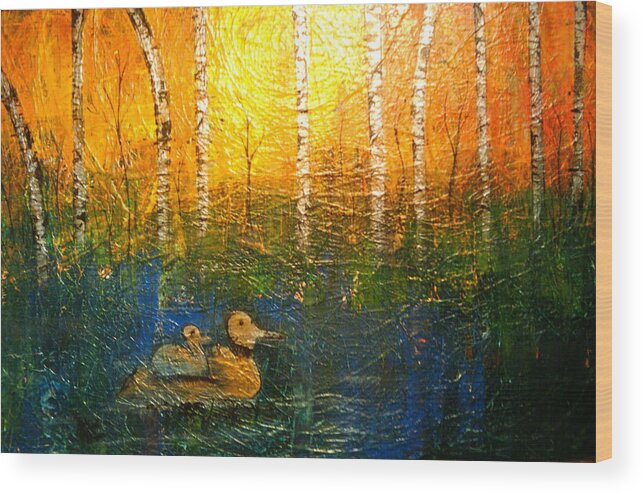 Metallic Wood Print featuring the painting The Gift by Jacqueline Athmann