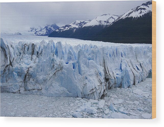 Argentina Wood Print featuring the photograph The Glacier Advances by Michele Burgess