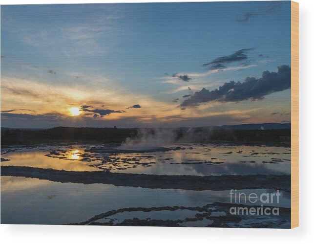 Water Wood Print featuring the photograph The Great Fountain Geyser by Brandon Bonafede