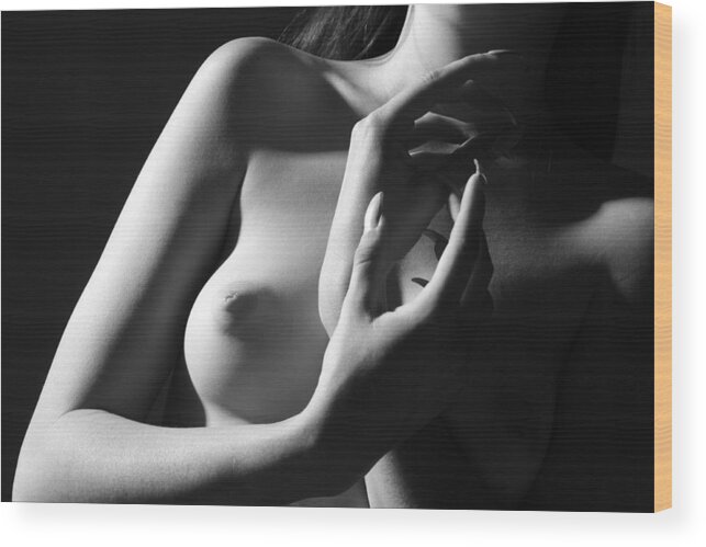Black And White Wood Print featuring the photograph The Hands of Time by Joe Kozlowski