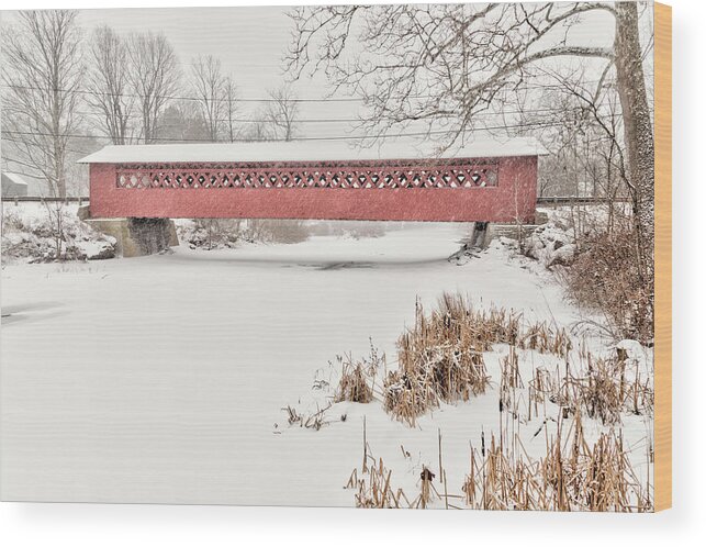 Covered Bridge Wood Print featuring the photograph The Henry by Rod Best