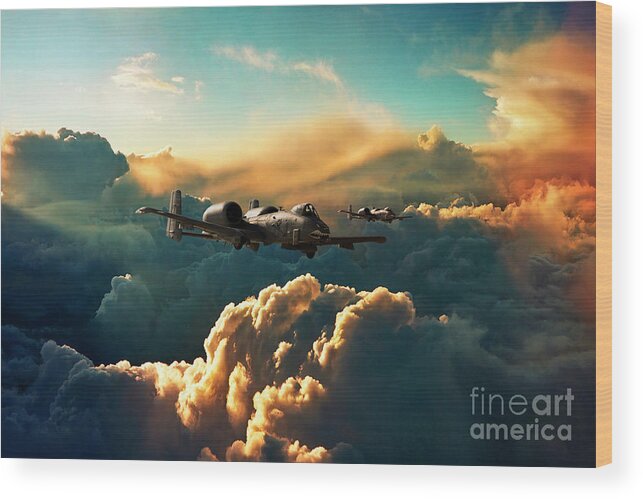 A10 Wood Print featuring the digital art The Hogs by Airpower Art