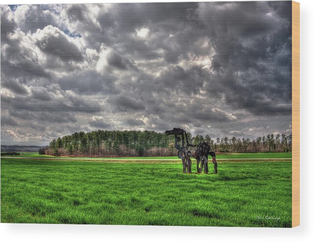 Reid Callaway Stormy Day Wood Print featuring the photograph The Iron Horse Winter Wheat Art by Reid Callaway
