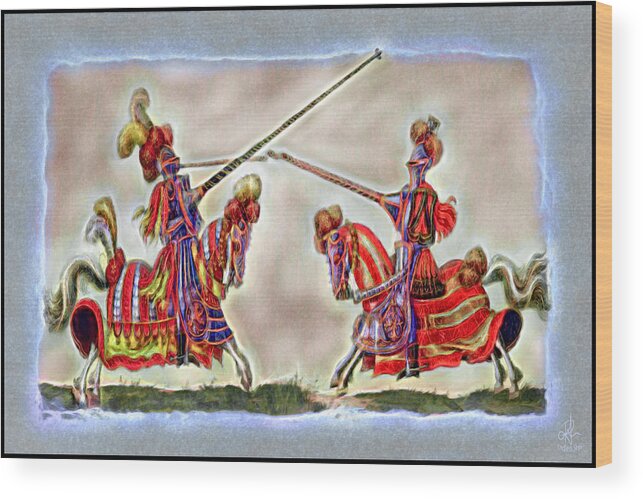 Joust Wood Print featuring the digital art The Joust by Pennie McCracken