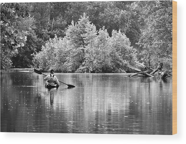 2015 Wood Print featuring the photograph The kayaker by Robert Charity
