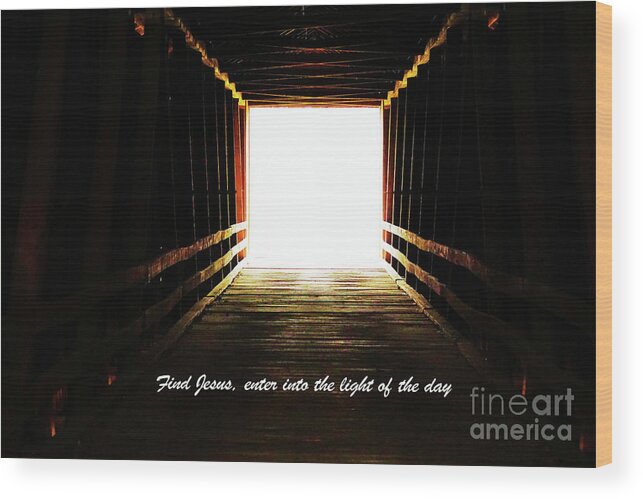 Covered Bridge Wood Print featuring the photograph The Light by Merle Grenz