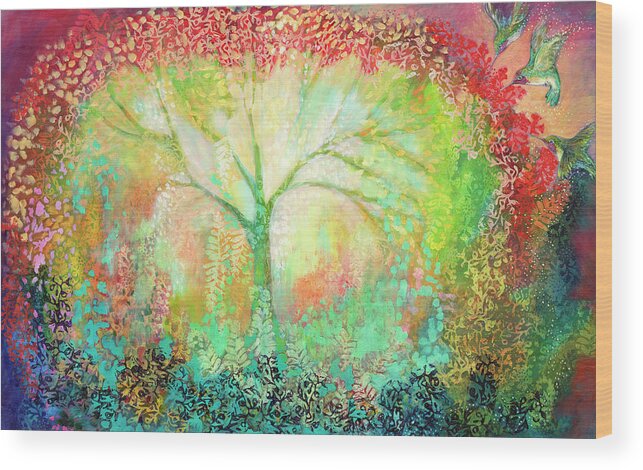 Tree Wood Print featuring the painting The Light Within by Jennifer Lommers
