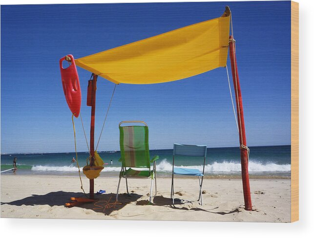 Life Guard Wood Print featuring the photograph The Lonely Sea And the Sky by Charles Stuart