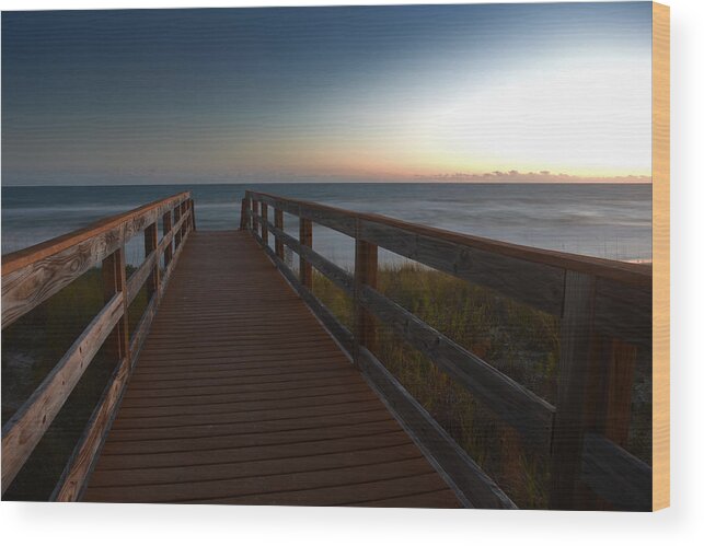 Night Wood Print featuring the photograph The Long Walk Home by Renee Hardison