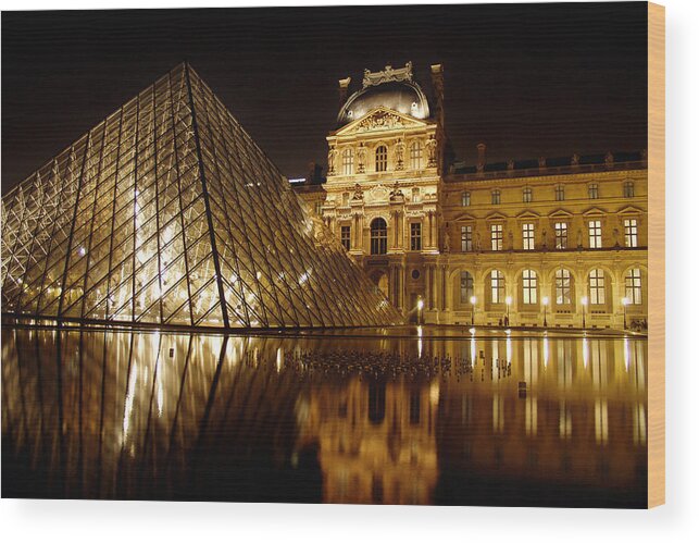Louvre Wood Print featuring the photograph The Louvre by Mark Currier