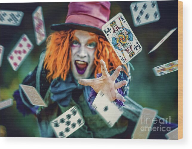 Art Wood Print featuring the photograph The Mad Hatter Alice in Wonderland by Dimitar Hristov