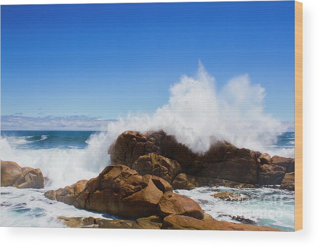 Seascape Wood Print featuring the photograph The might of the ocean by Jorgo Photography