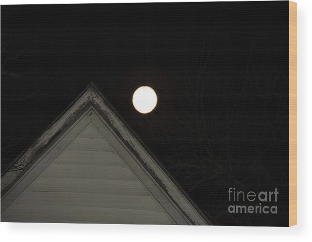 Moon Wood Print featuring the digital art The Moon In Abstract by Jan Gelders