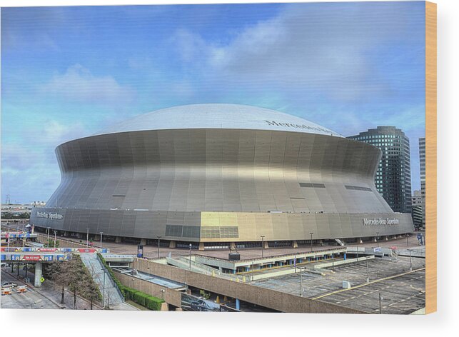 Superdome Wood Print featuring the photograph The New Orleans Superdome by JC Findley