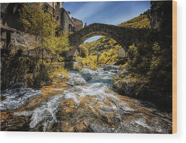 Stone Bridge Wood Print featuring the photograph The old bridge by Livio Ferrari