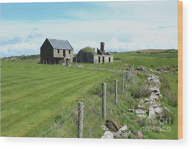 St John's Point Wood Print featuring the photograph The Old Homestead St John's Point Donegal Ireland by Eddie Barron