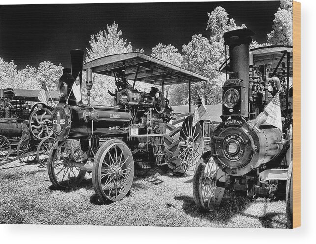 Tractors Wood Print featuring the photograph The old way of farming by Paul W Faust - Impressions of Light