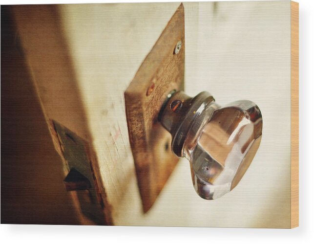 Vintage Wood Print featuring the photograph The Open Door by Rebecca Sherman