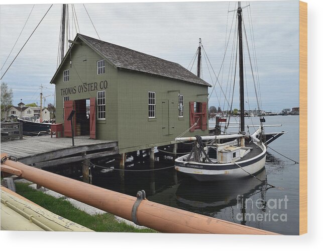Sea Wood Print featuring the photograph The Oyster House by Leslie M Browning