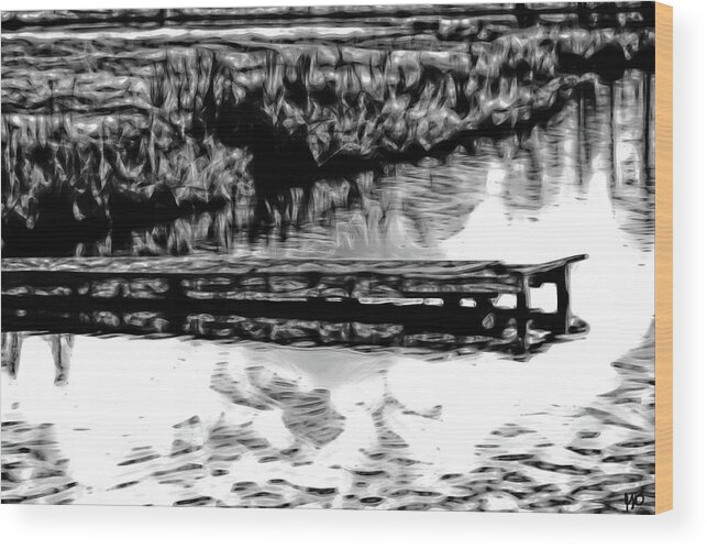 Dock Wood Print featuring the photograph The Pond Dock by Gina O'Brien