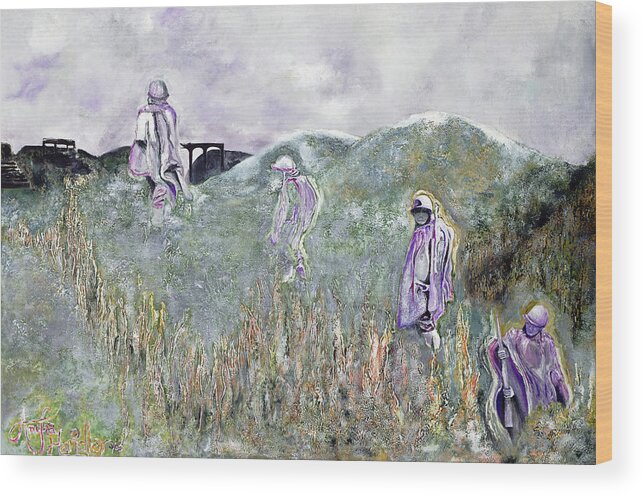 Korean War Memorial Wood Print featuring the painting The Protectors by Anitra Handley-Boyt