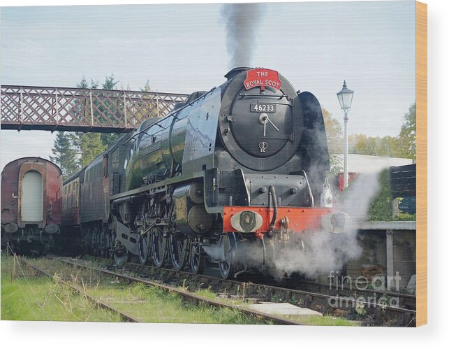Steam Wood Print featuring the photograph The Royal Scot at Butterley by David Birchall