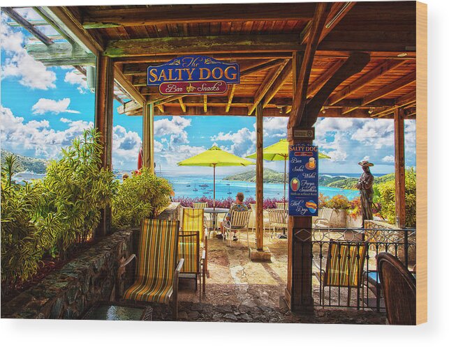 The Salty Dog Cafe Wood Print featuring the photograph The Salty Dog Cafe St. Thomas by Keith Allen