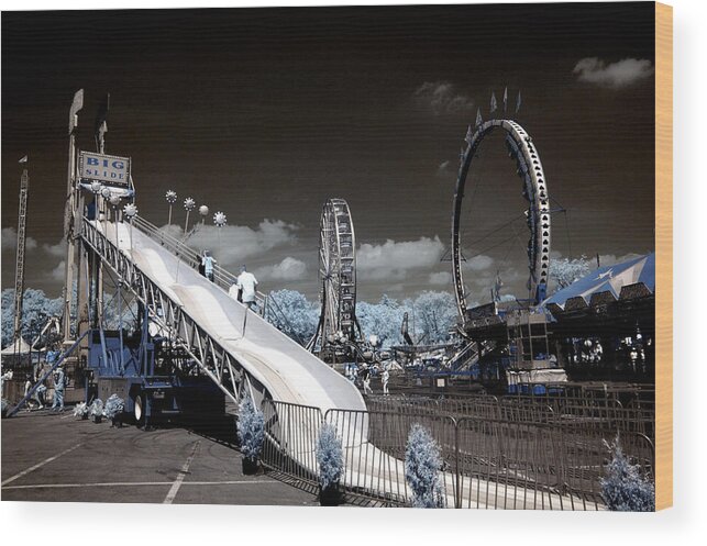 Infrared Wood Print featuring the photograph The Slide by Paul W Faust - Impressions of Light