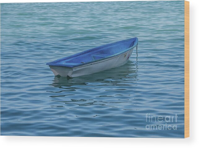 Michelle Meenawong Wood Print featuring the photograph The Small Dinghy by Michelle Meenawong