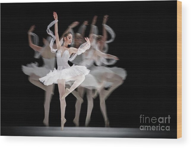 Ballet Wood Print featuring the photograph The Swan Ballet dancer by Dimitar Hristov