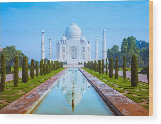 Taj Mahal Wood Print featuring the photograph The Taj Mahal of India by Nila Newsom