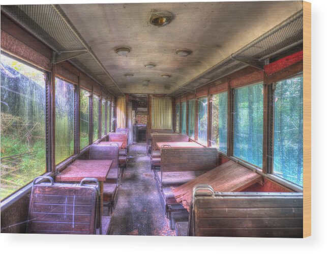 Tram Wood Print featuring the photograph THE TRAM LEAVES THE STATION... inside by Enrico Pelos