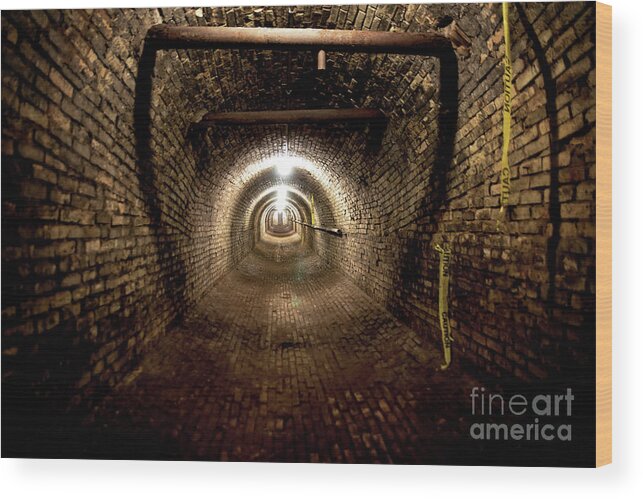 Traverse City State Hospital Wood Print featuring the photograph The Tunnel by Randall Cogle