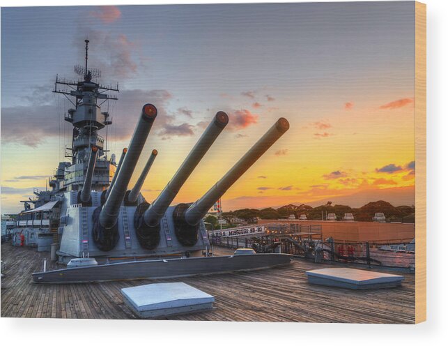 Hawaii Wood Print featuring the photograph The USS Missouri's Last Days by Jason Chu