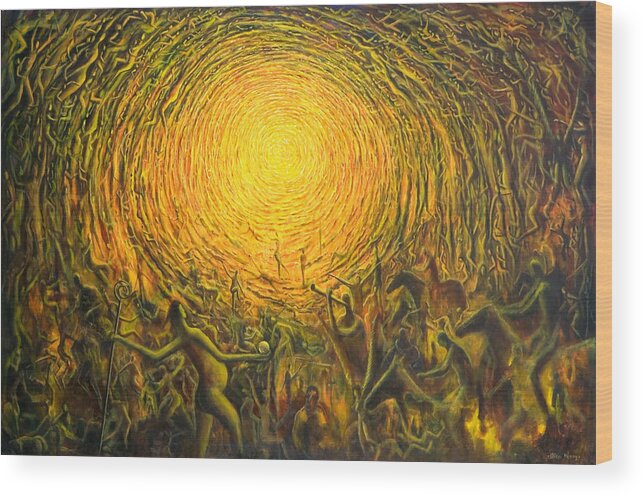 Mystical Wood Print featuring the painting The Vortex by Alan Kenny