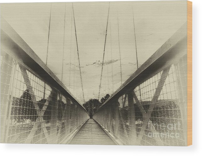 Way Wood Print featuring the photograph The way over the bridge by Eva-Maria Di Bella